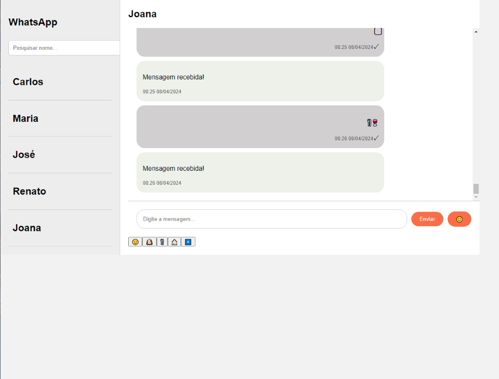 Imagem do projeto interface chat do Whatsapp